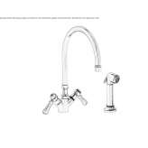 2-hole countertop kitchen tap with pull-out spout Oulins