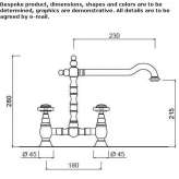 Two-hole countertop kitchen faucet with a swivel spout Retinne