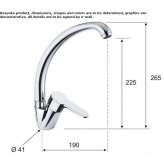 Countertop kitchen faucet with one handle Loury