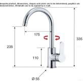 Countertop kitchen faucet with one handle Loury