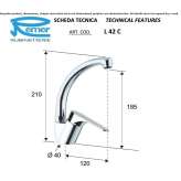 1-hole countertop kitchen faucet with a swivel spout Muzillac