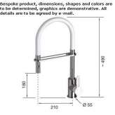 Kitchen faucet in chrome-plated brass with pull-out spout Lorient