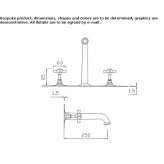 3-hole kitchen faucet for wall mounting Grantley