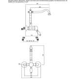 Two-hole kitchen faucet with a swivel spout Grantley