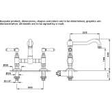 Two-hole brass kitchen faucet Satov