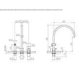 3-hole stainless steel kitchen faucet with pull-out spout Newick