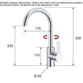 Countertop kitchen faucet with a swivel spout Condette