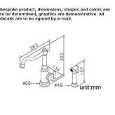 Kitchen faucet with sprayer (aged brass) Portets