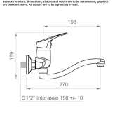 Two-hole wall-mounted kitchen faucet Wingst