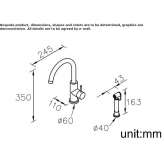 Countertop kitchen faucet made of stainless steel Paime