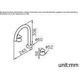 3-hole kitchen tap in chrome-plated brass with a swivel spout Onalaska