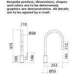 Countertop kitchen faucet with a single stainless steel handle Lauria