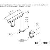 3-hole countertop kitchen faucet with a swivel spout Tunungua