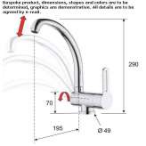 Countertop kitchen faucet with a swivel spout Condette