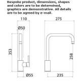 Countertop kitchen faucet with a single stainless steel handle Lauria