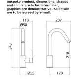 Countertop kitchen faucet with a single stainless steel handle Lauria