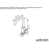 Kitchen faucet made of chrome-plated brass with an aerator Selcuklu
