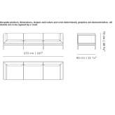 Sofa materiałowa 3-osobowa Jarillas