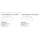 Modułowa 3-osobowa sofa materiałowa Valfarta
