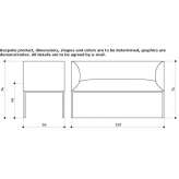 Sofa materiałowa 2-osobowa Ratby