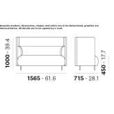 Sofa materiałowa 2-osobowa Boguchar