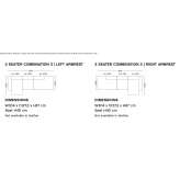 Modułowa 3-osobowa sofa materiałowa Valfarta