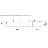Sofa materiałowa 4-osobowa ze zdejmowanym pokrowcem Goudelin