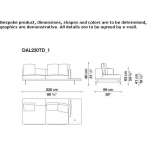 Sofa materiałowa 3-osobowa Leordina