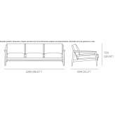 Leather 3-seater sofa Stende
