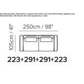 Sofa materiałowa 2-osobowa Dynnyrne