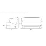 Fabric and leather sofa Heek