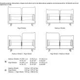 Sofa materiałowa 2-osobowa z wysokim oparciem Klin