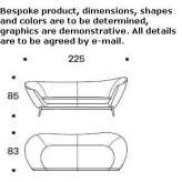 3-seater fabric sofa Lambton