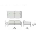 Sofa materiałowa 2-osobowa Acos