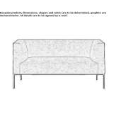 Upholstered two-seater sofa Vaendra