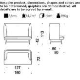 Fabric sofa with high backrest and removable cover Sauvo