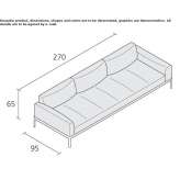 Sofa materiałowa 3-osobowa Balboa