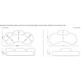 Zakrzywiona 4-osobowa sofa z tkaniny Pramollo