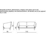 Sofa materiałowa 2-osobowa Cerinza