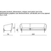 Sofa materiałowa 3-osobowa Cerinza