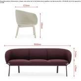 3-seater fabric sofa Gordo