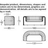 Sofa materiałowa 2-osobowa Boiarka