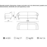 Sofa materiałowa 3-osobowa Lyse