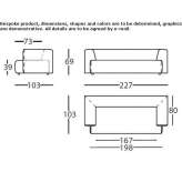 Sofa materiałowa 2-osobowa Eastoft