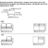 Sofa materiałowa 3-osobowa z szezlongiem Huacho