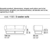 3-seater fabric sofa Honda