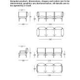 Sofa materiałowa 3-osobowa Skreia
