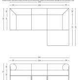 Sectional modular 3-seater fabric sofa Grafrath
