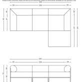 Segmentowa modułowa 3-osobowa sofa materiałowa Grafrath