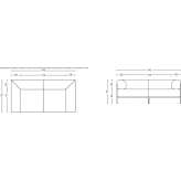 Sectional modular 2-seater fabric sofa Grafrath